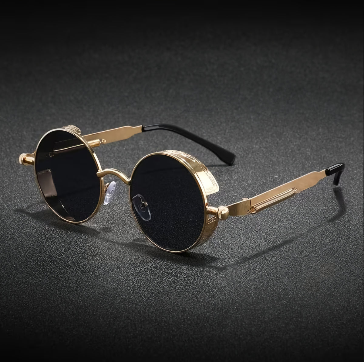 GOLD RETRO STEAMPUNK SUNGLASSES B+F 8
