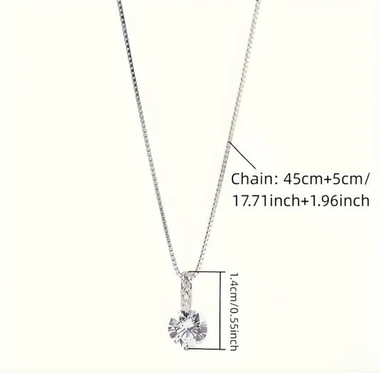 SINGLE RINGSTONE PENDANT NECKLACE BLING8UK