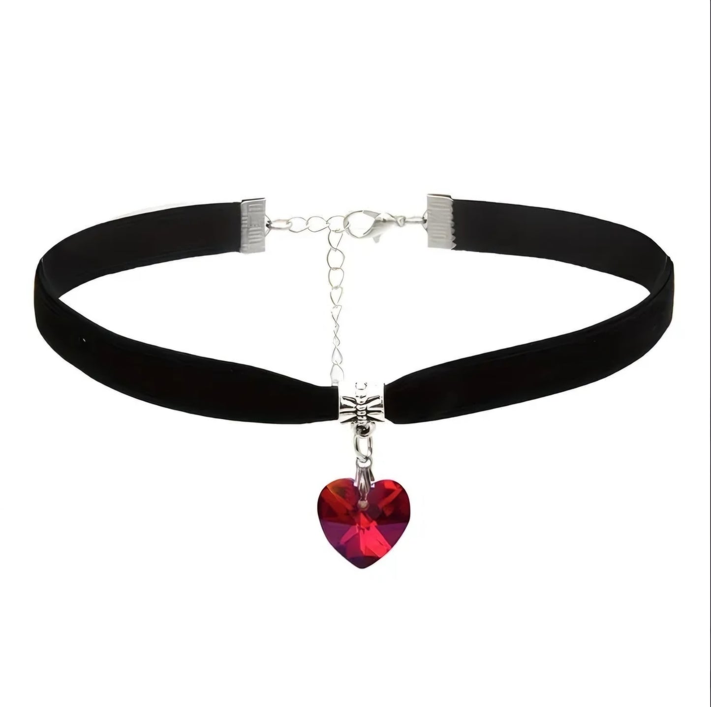 RED LOVE HEART CHOKER B+F 8
