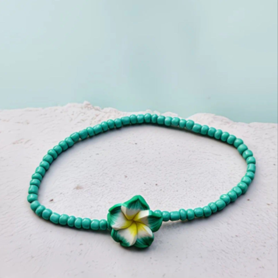 GREEN SUMMER FLOWER ANKLET B+F 8