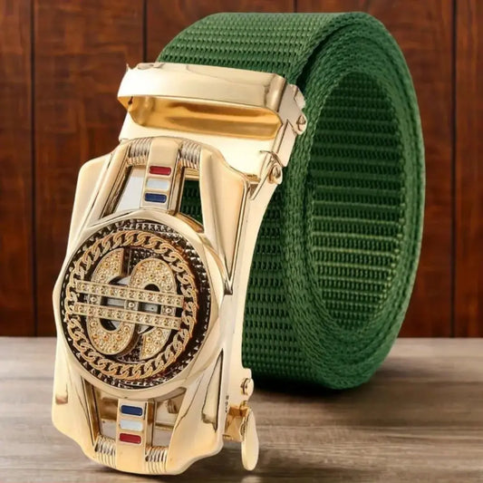 GREEN DOLLAR BLING BELT BLING8UK