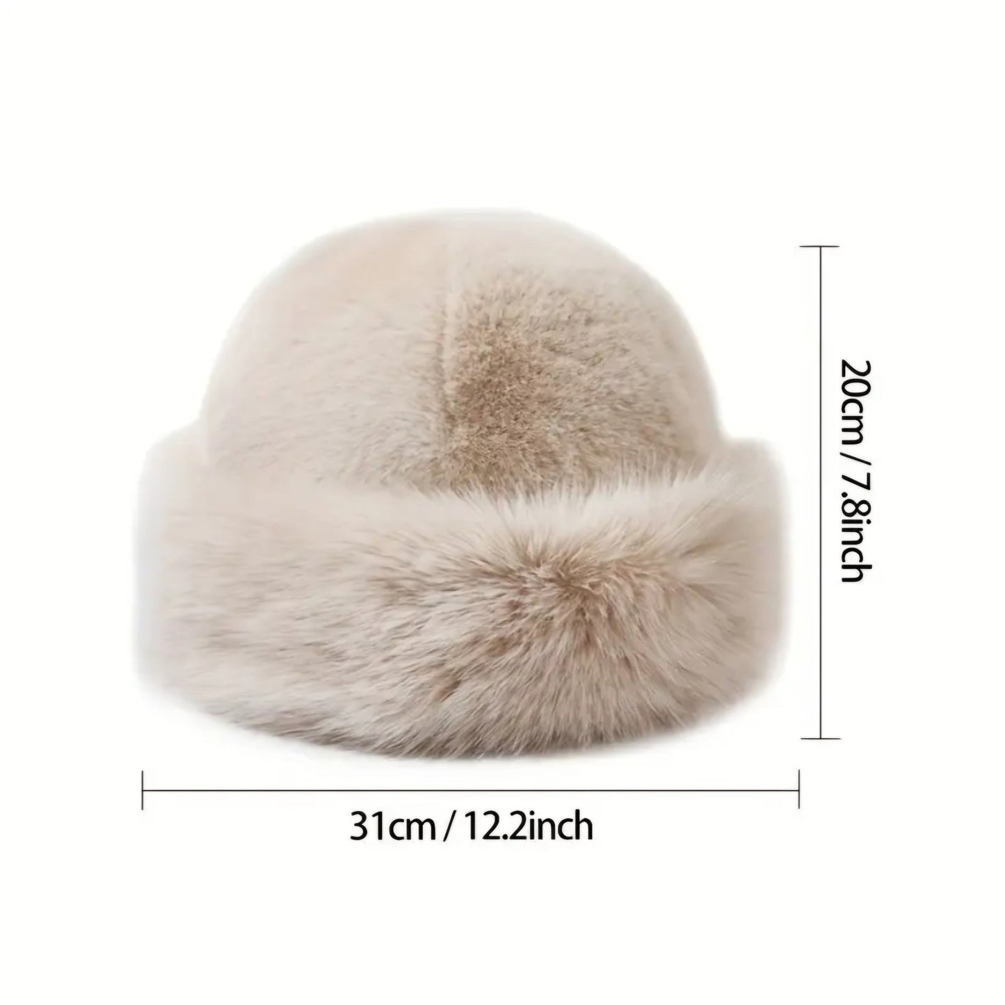 WHITE LUXURIOUS FUR HAT BLING8UK