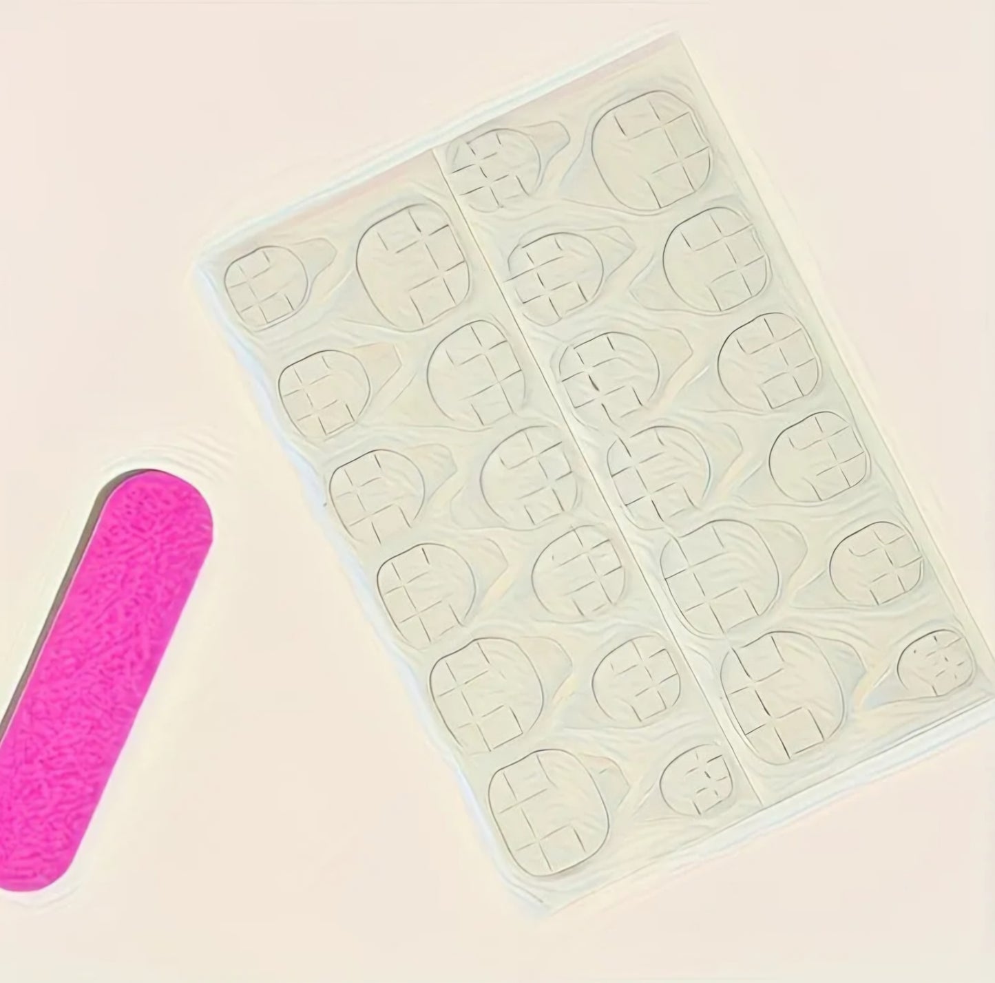 NUDE WITH WHITE TIP NAILS 24PCS B+F 8