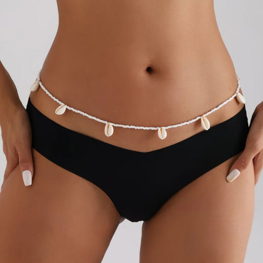 SHELL BEAD WAIST CHAIN B+F 8