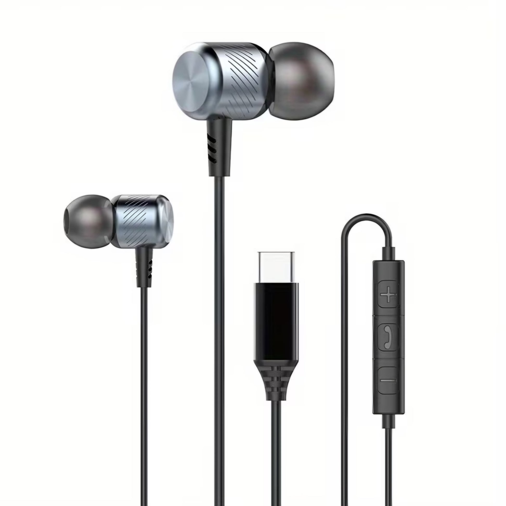 GREY WIRED TYPE C HEADPHONE B+F 8