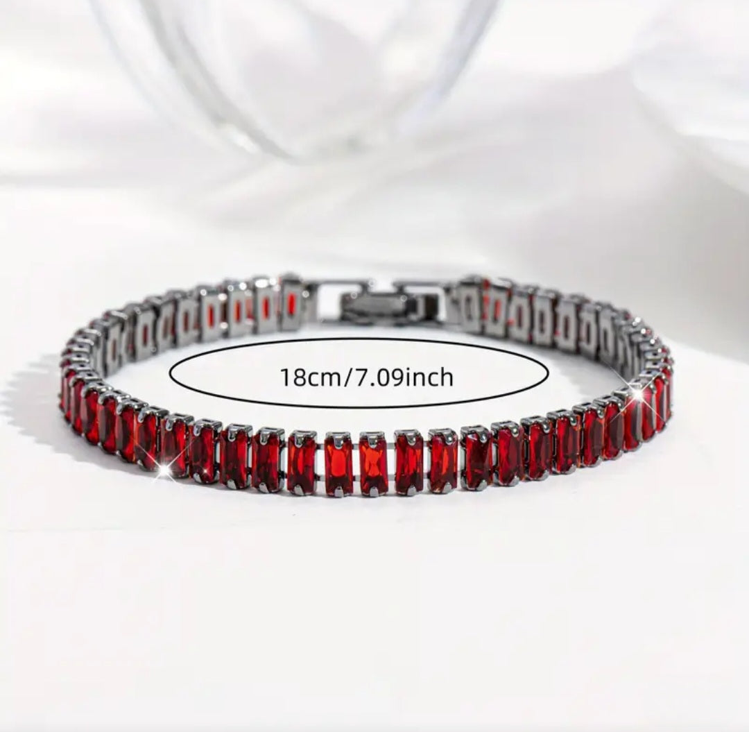RED DROP STONE BRACELET BLING8UK