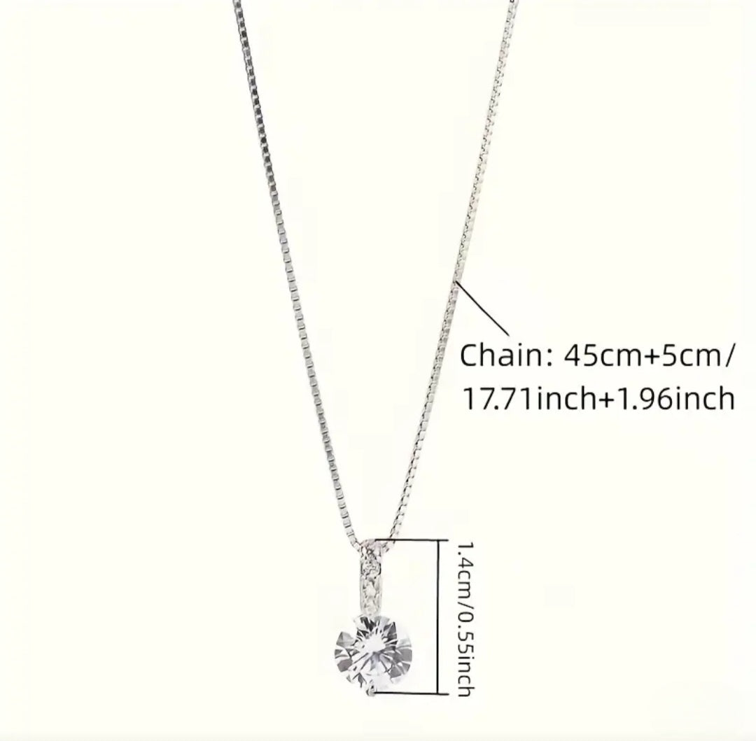 SINGLE RINGSTONE PENDANT NECKLACE BLING8UK