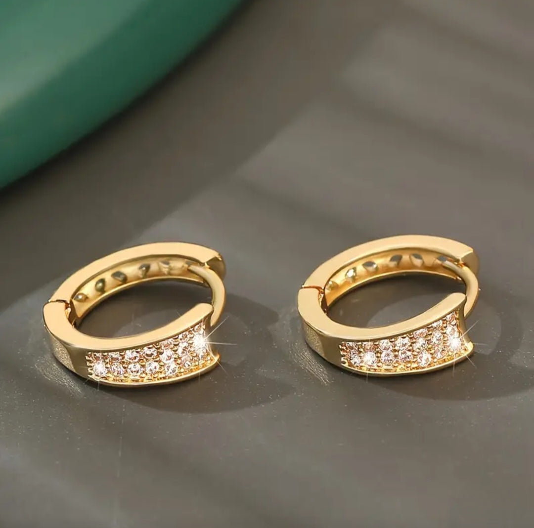 SYNTHETIC ZIRCONIA HOOP EARRINGS BLING8UK