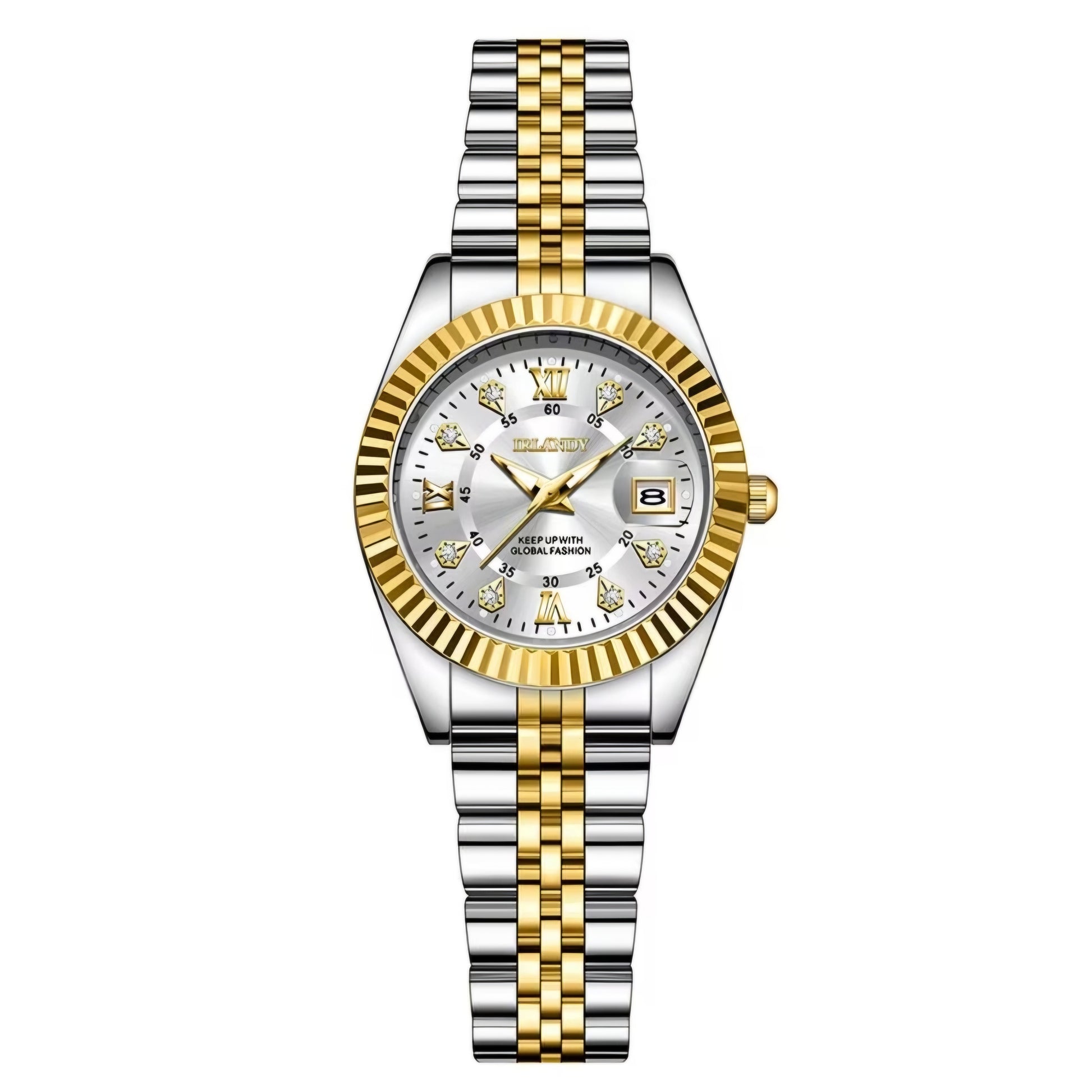 IRLANDY LUXURY DIAMOND CALANDER WATCH B+F 8