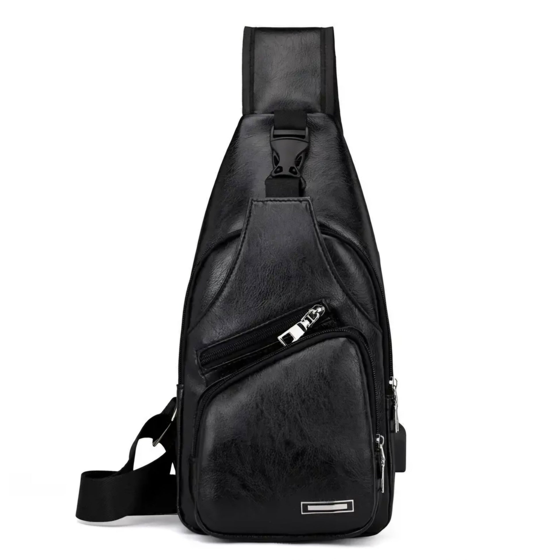 BLACK LUXURY LEATHER BAG BLING8UK