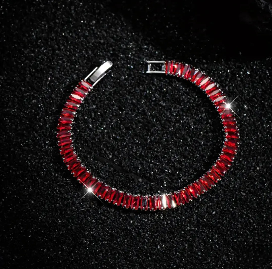 RED DROP STONE BRACELET BLING8UK