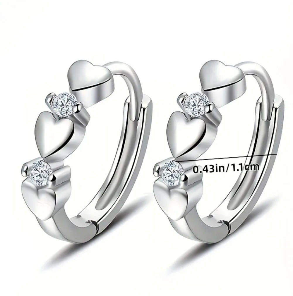 HEART SHAPED ZIRCONIA EARRINGS B+F 8