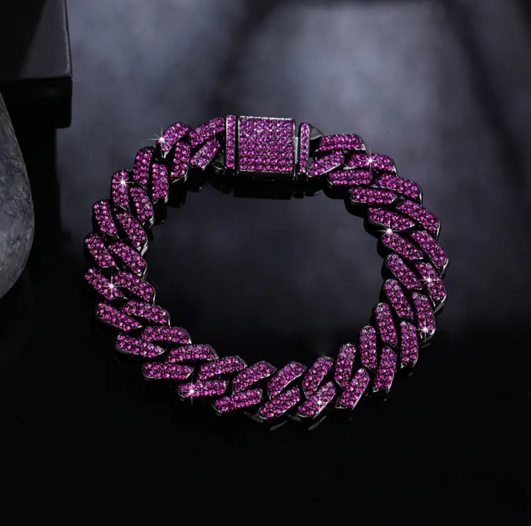 PURPLE RINGSTONE BRACELET BLING8UK
