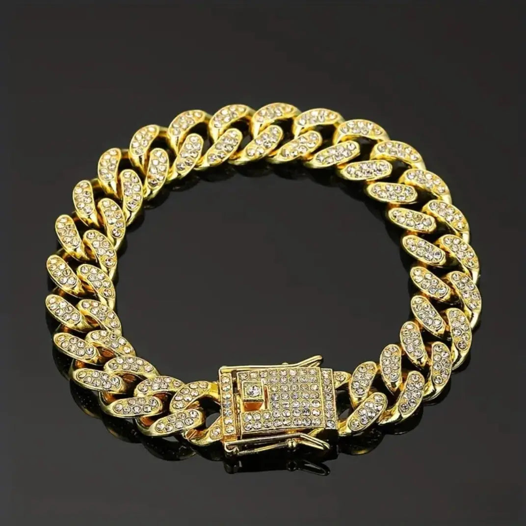 ICED OUT LOCK HEAD BRACELET BLING8UK