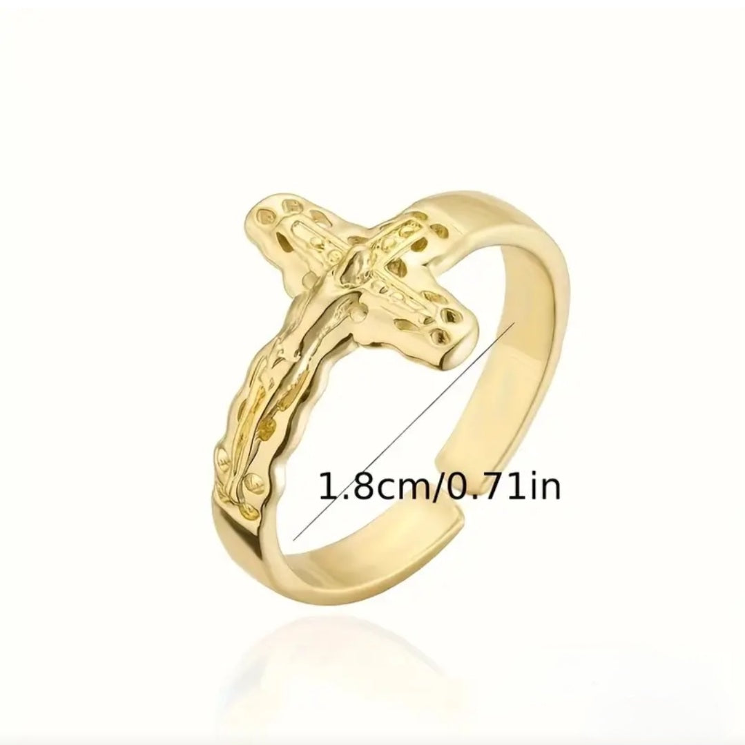 ELEGANT CROSS RING BLING8UK