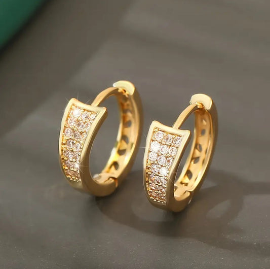 SYNTHETIC ZIRCONIA HOOP EARRINGS BLING8UK