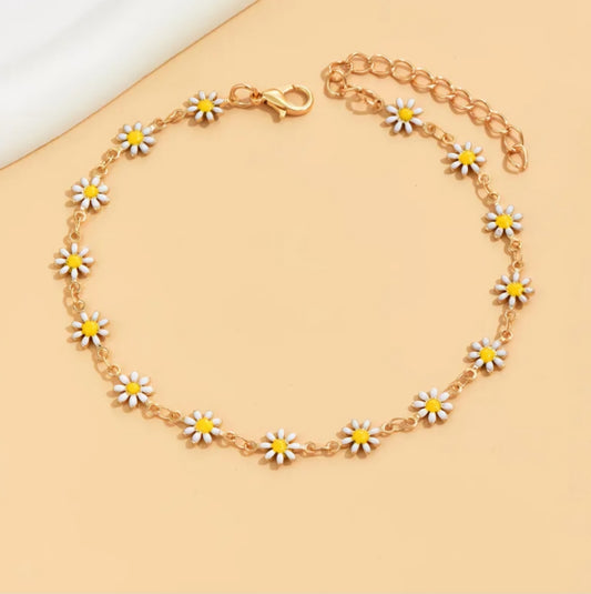 DAISY FLOWER ANKLET B+F 8