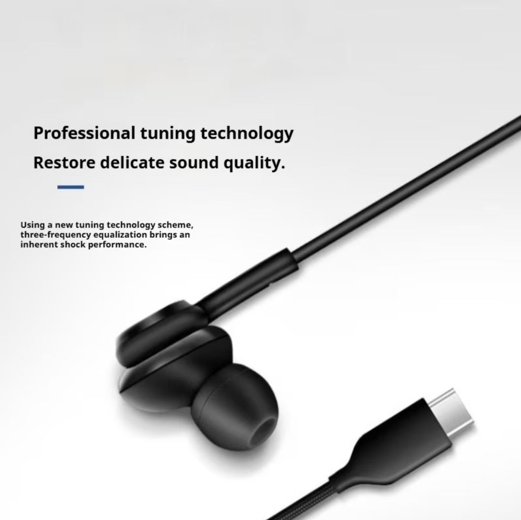 WIRED C-TYPE BLACK HEADPHONE B+F 8