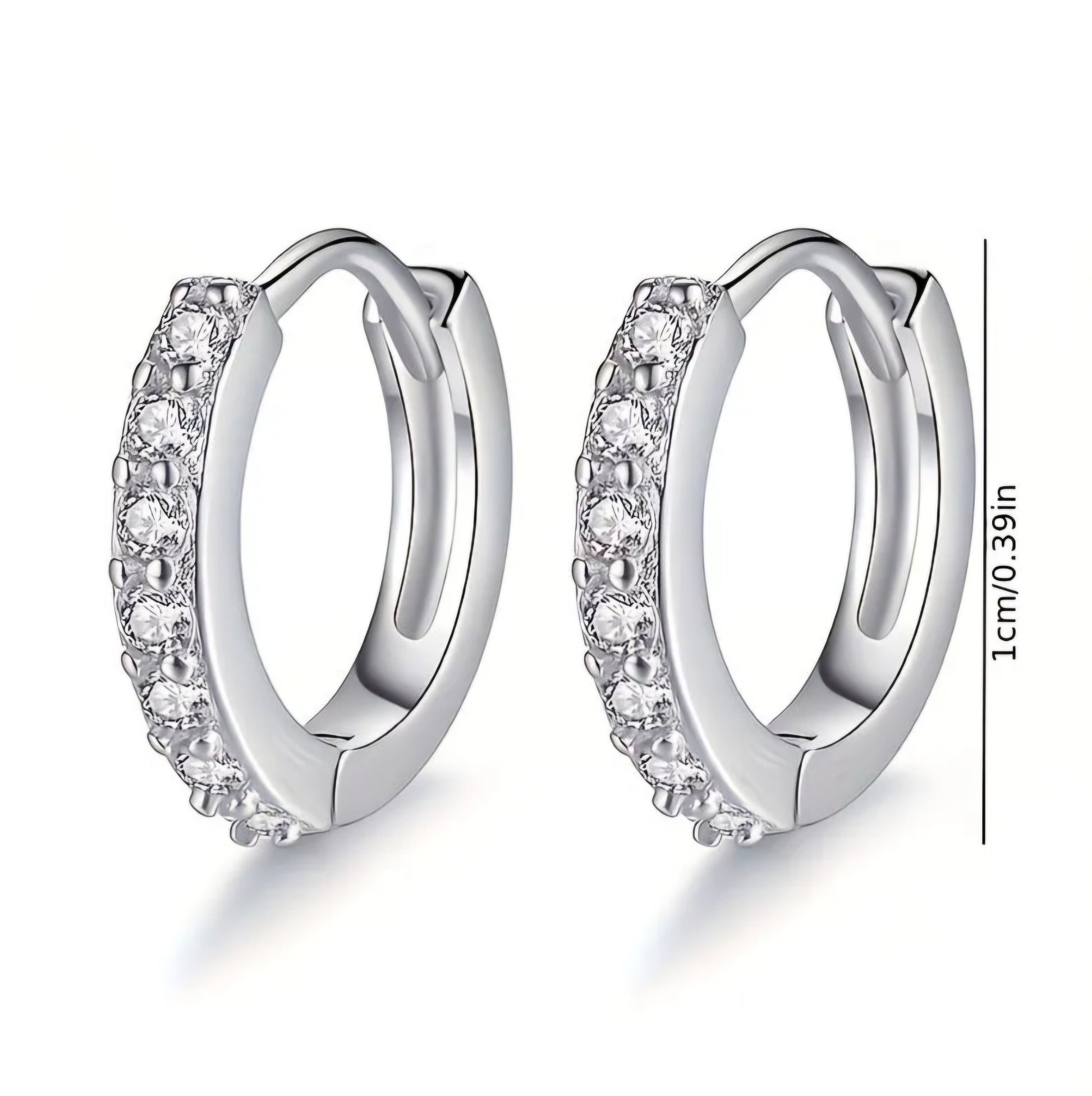 7 DIAMOND ROW HOOP EARRINGS B+F 8