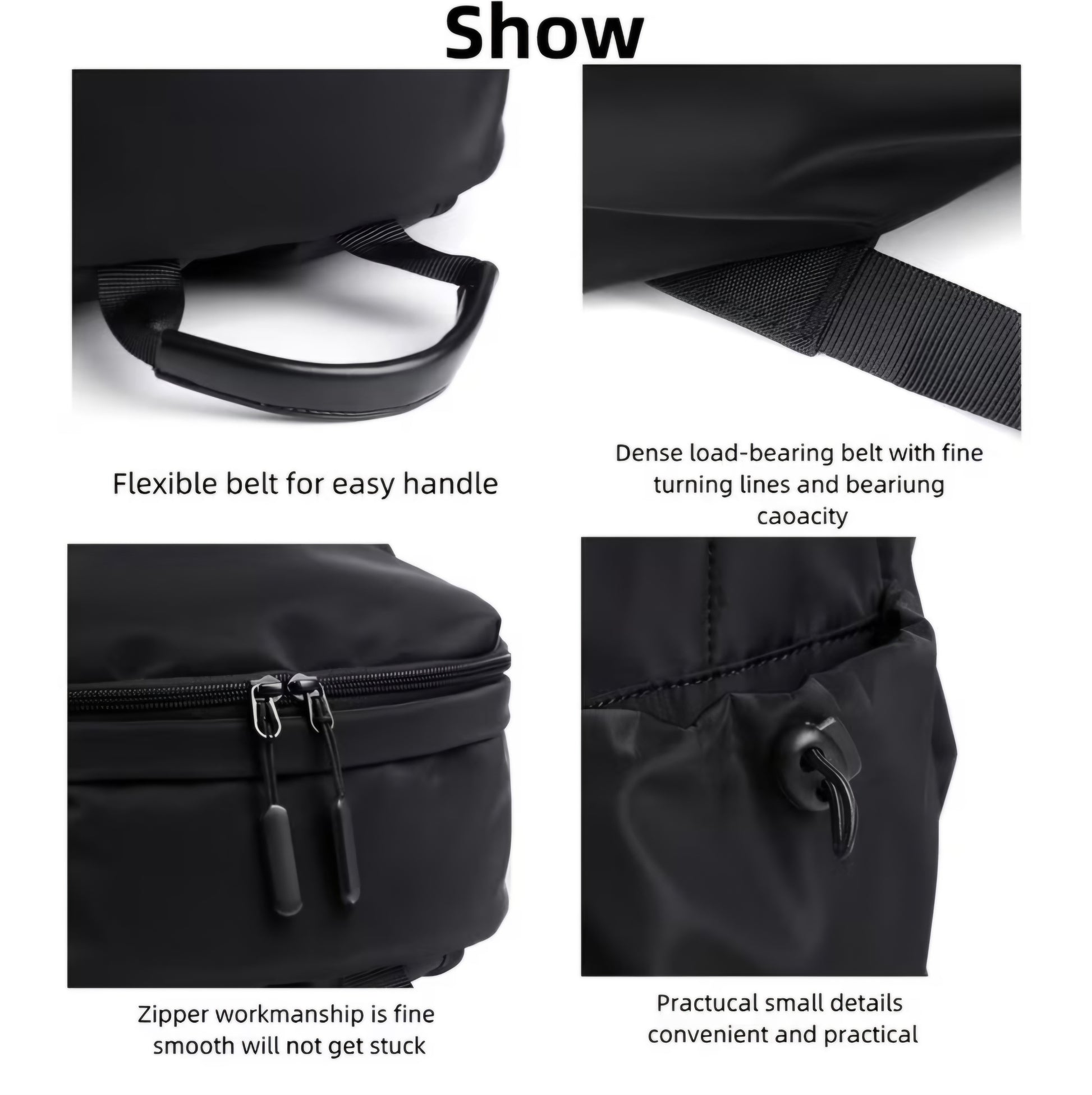 BLACK STYLISH BACKPACK B+F 8
