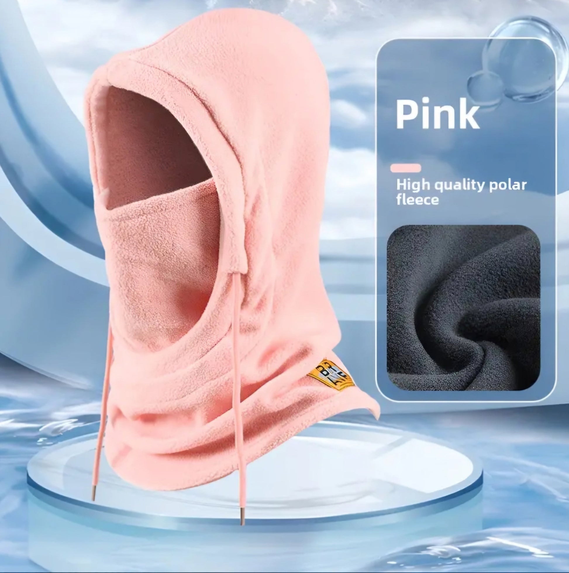 PINK FULL COVERAGE BALACLAVA HOOD BLING8UK