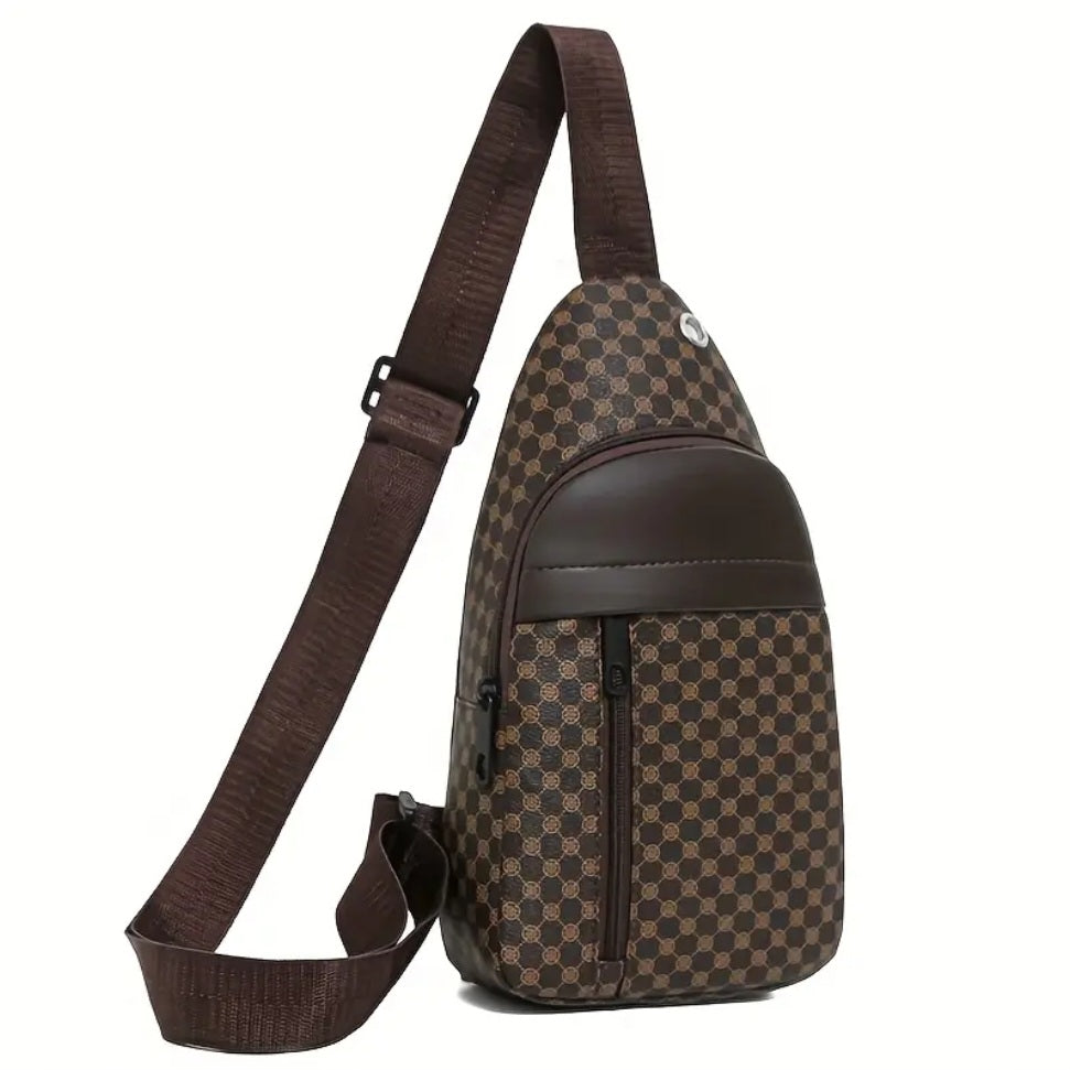 BROWN SQUARE PATCH BAG BLING8UK