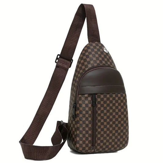 BROWN SQUARE PATCH BAG BLING8UK