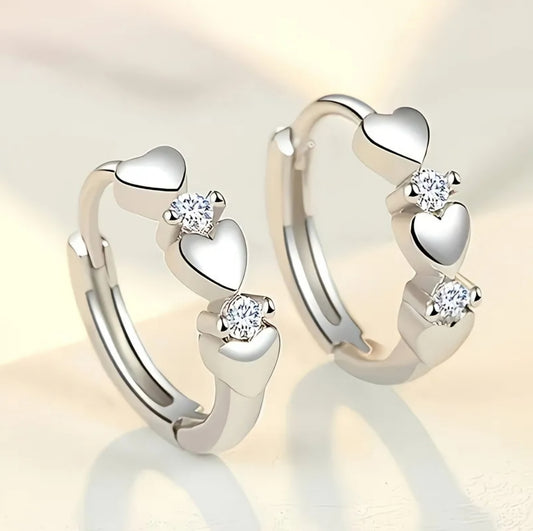 HEART SHAPED ZIRCONIA EARRINGS B+F 8