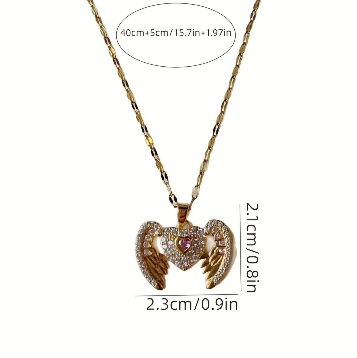 HEART & WINGS NECKLACE BLING8UK