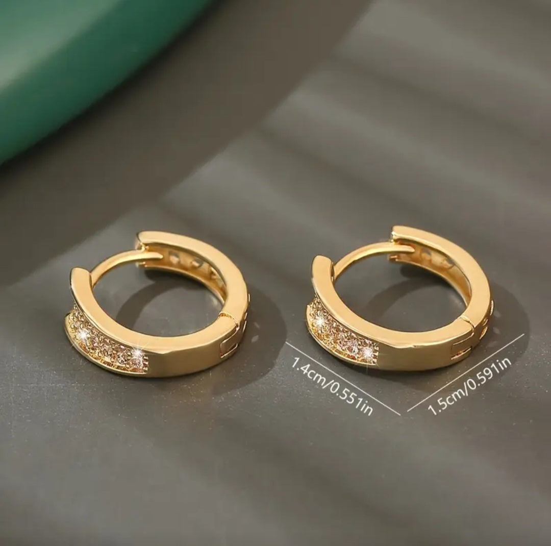 SYNTHETIC ZIRCONIA HOOP EARRINGS BLING8UK