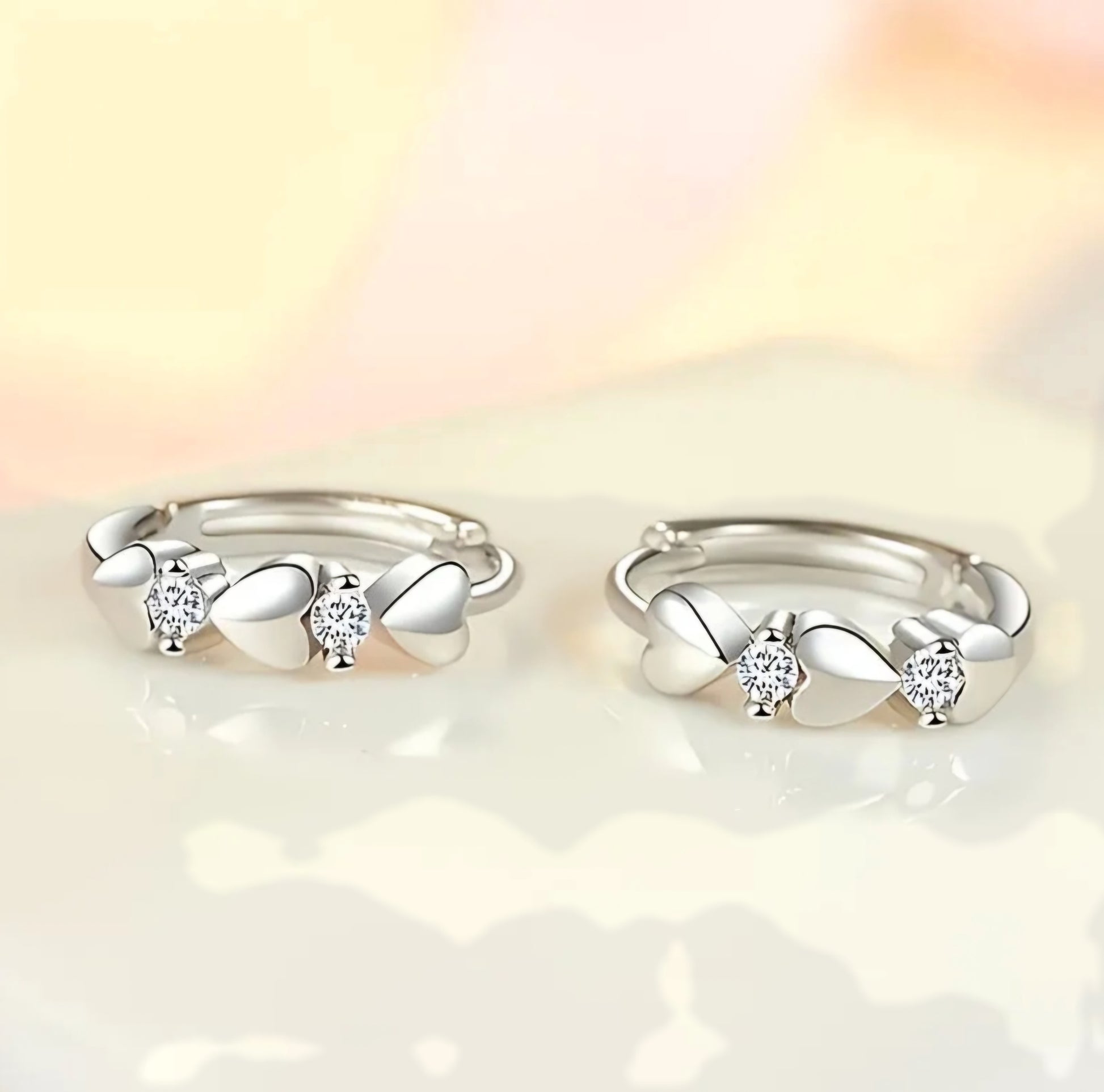 HEART SHAPED ZIRCONIA EARRINGS B+F 8
