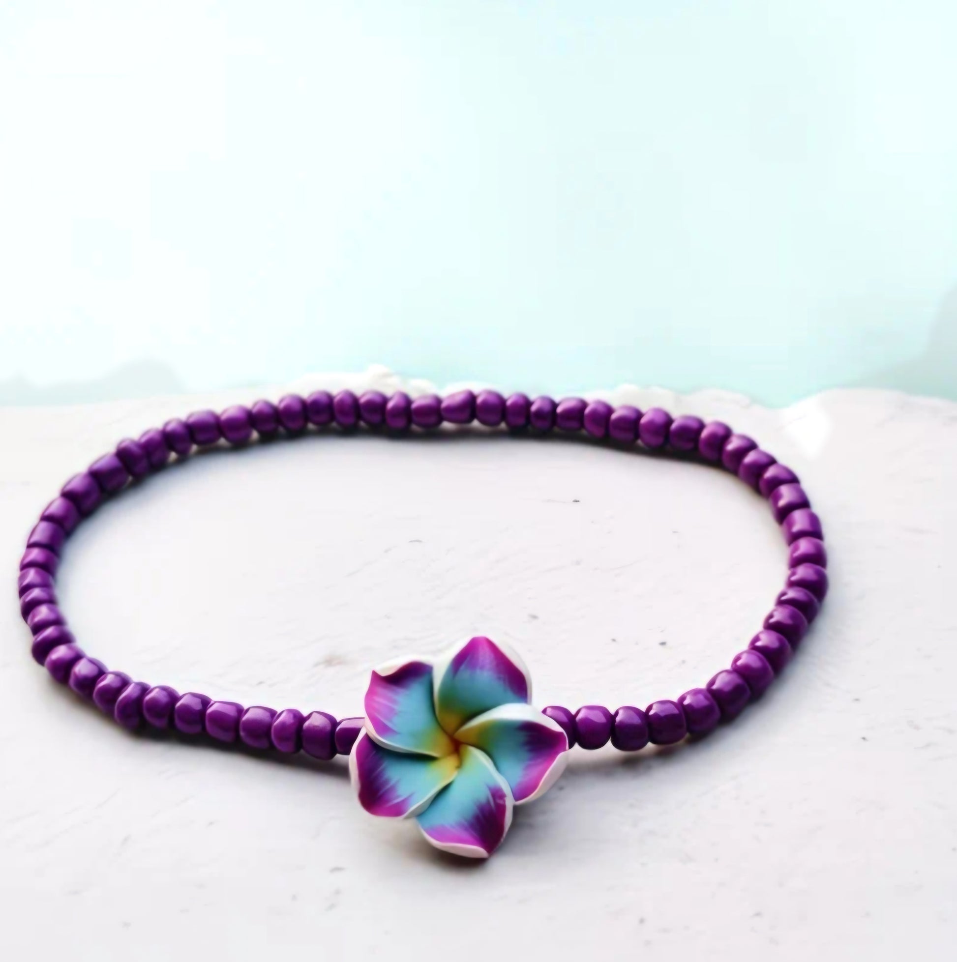 PURPLE SUMMER FLOWER ANKLET B+F 8