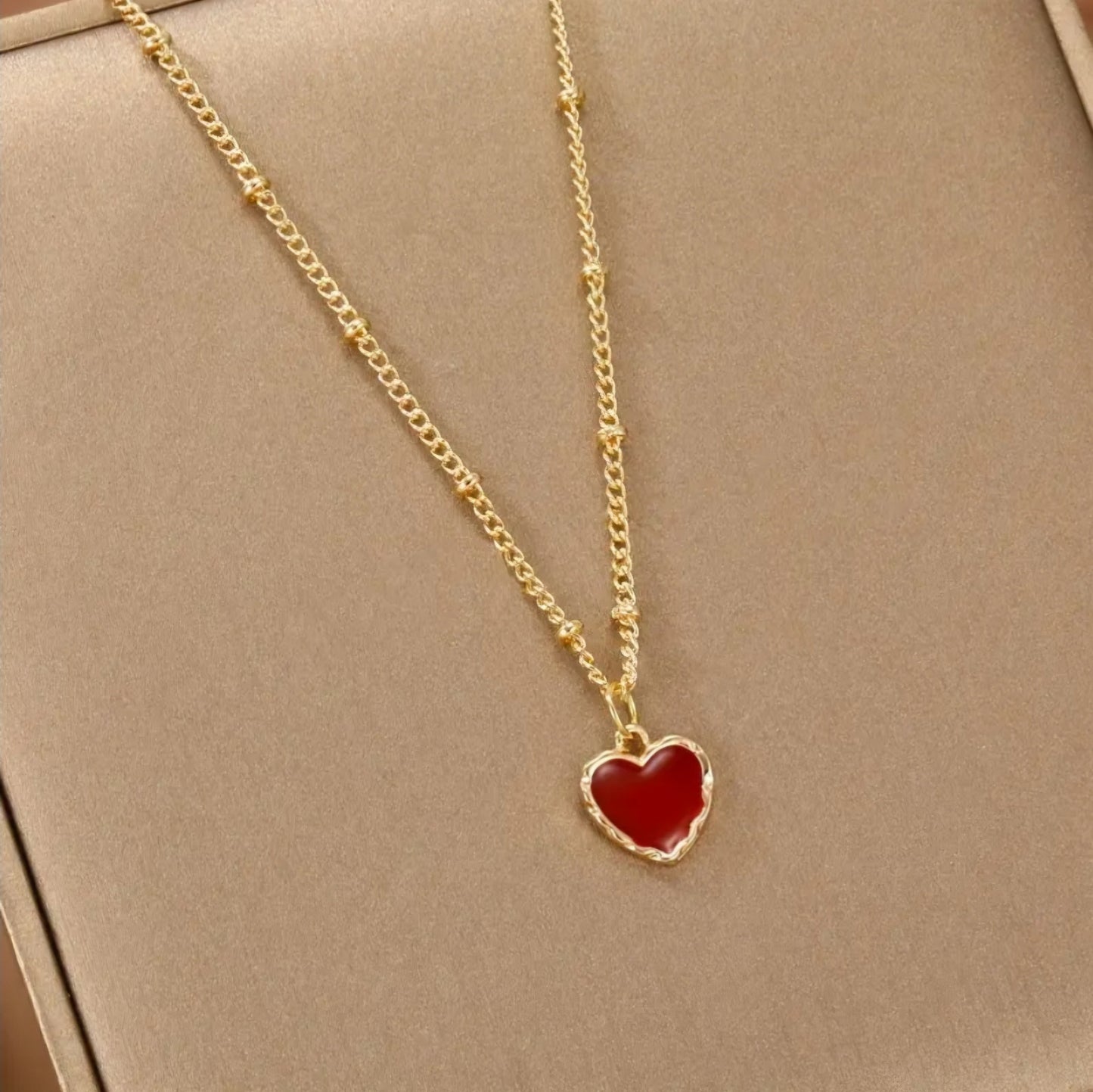 RED HEART NECKLACE BLING8UK