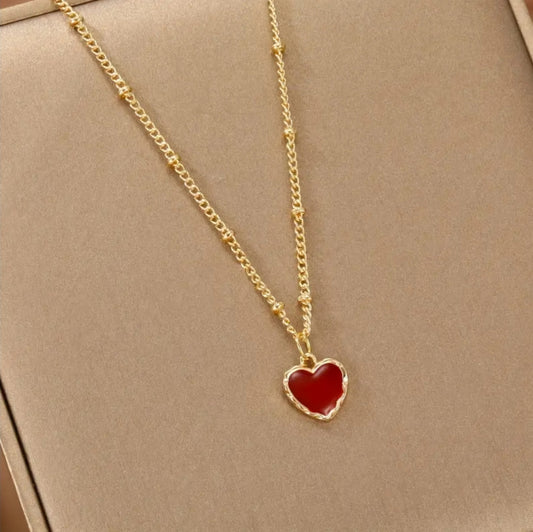 RED HEART NECKLACE BLING8UK