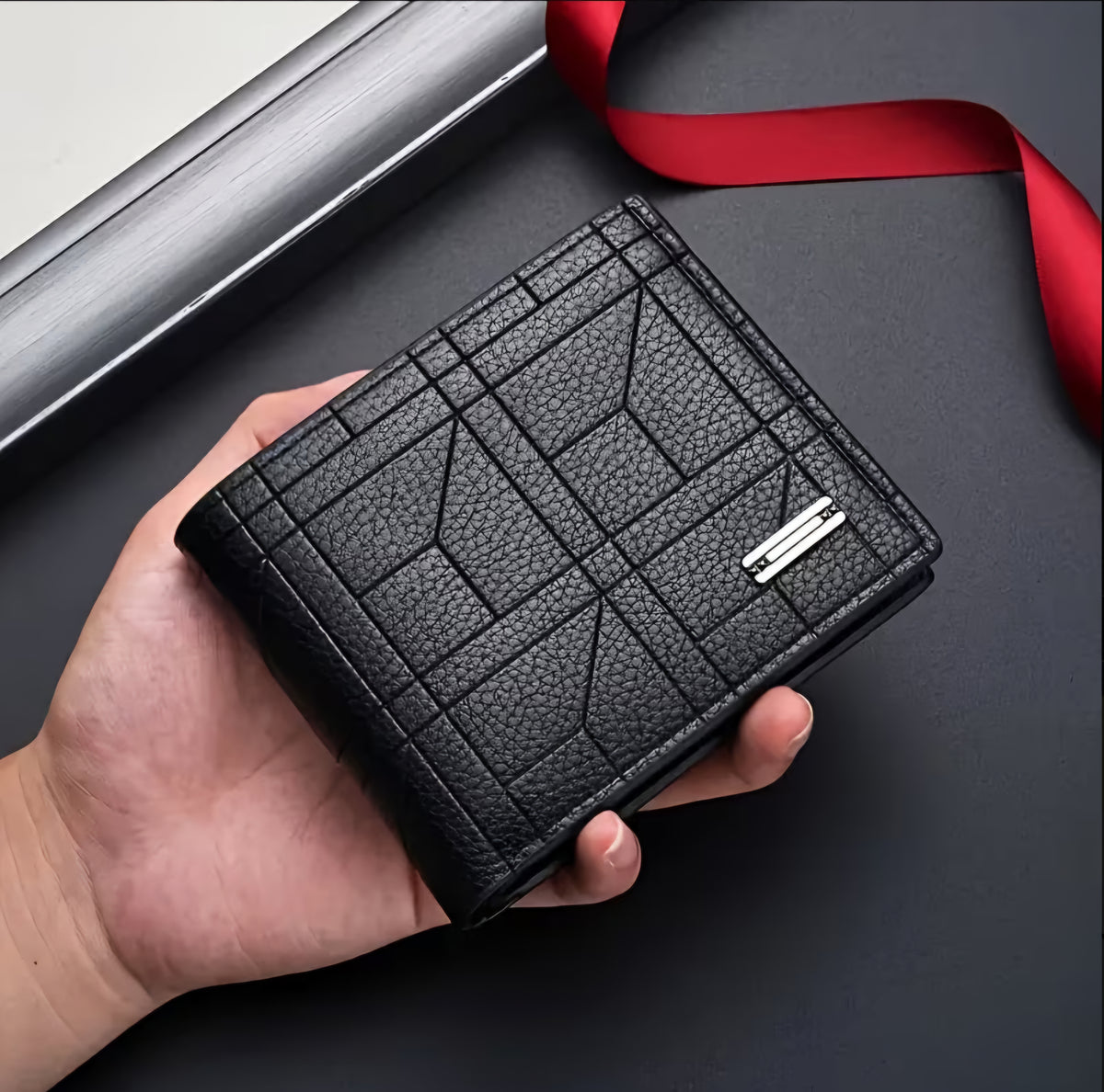 BLACK STYLISH ULTRA-THIN WALLET B+F 8