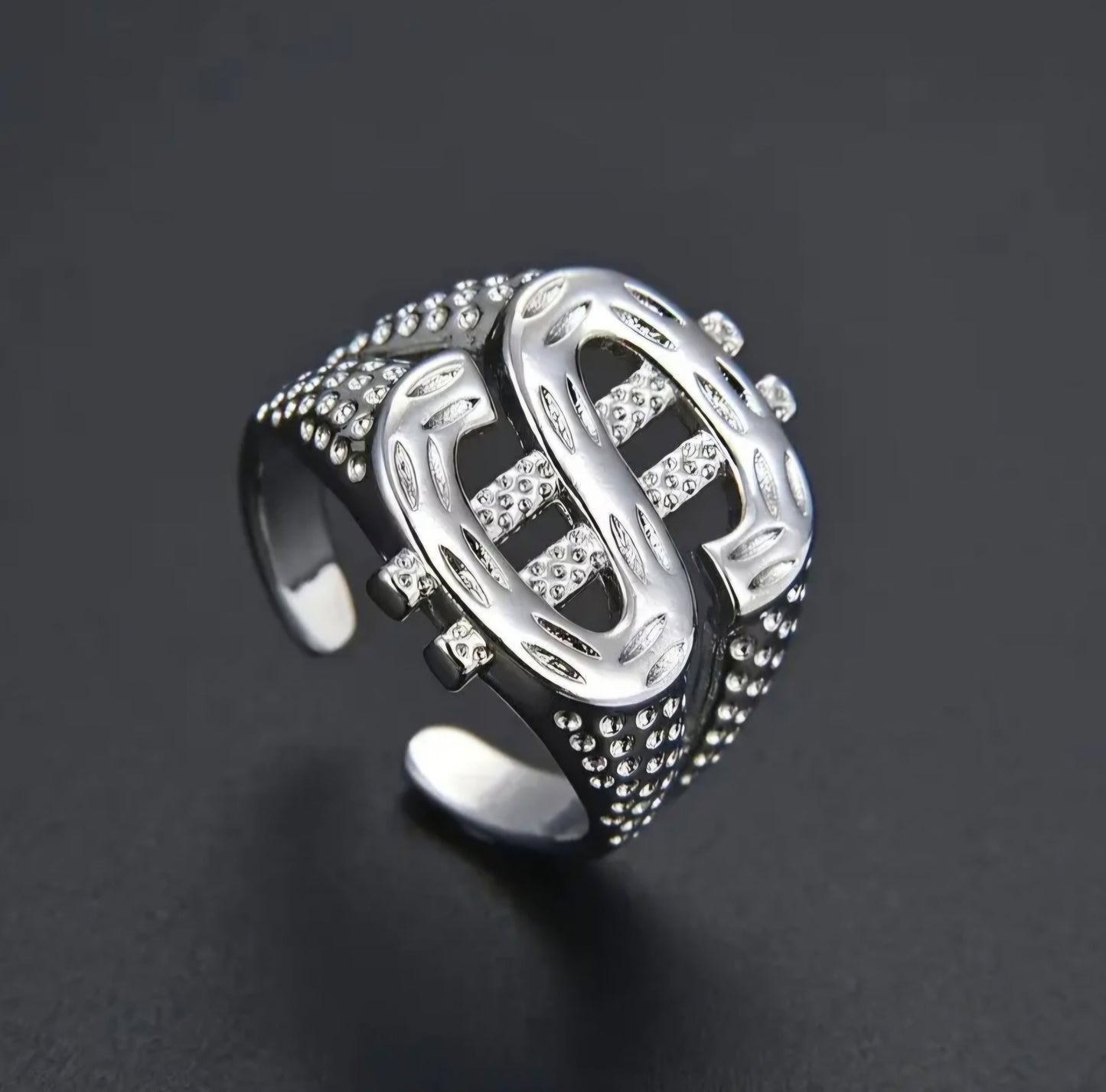 SILVER DOLLAR RING BLING8UK