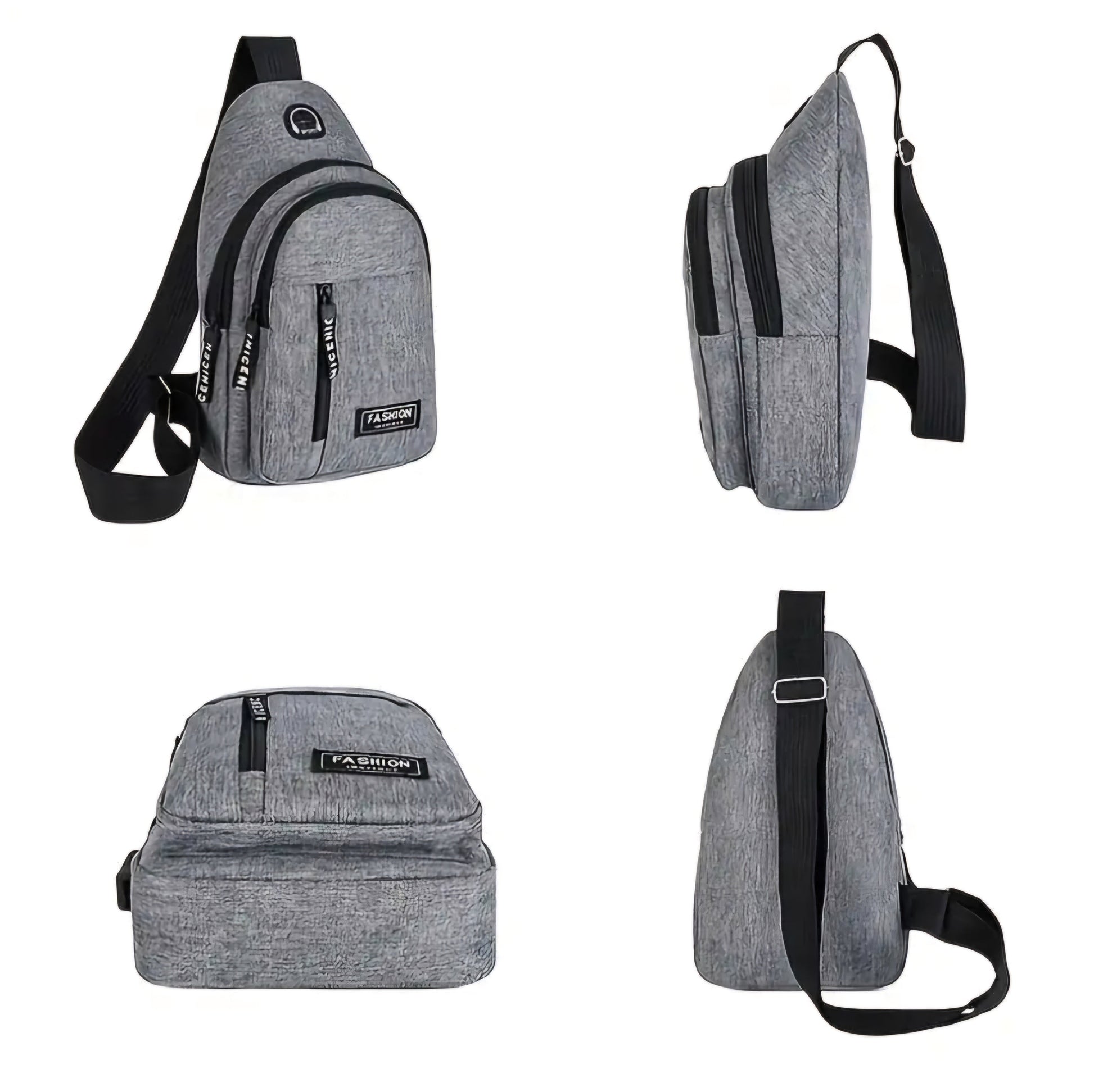 GREY FASHION SPORTS BAG BLING8UK