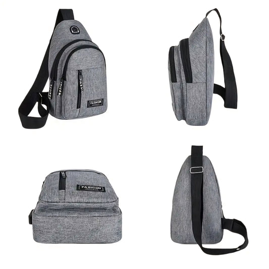 GREY FASHION SPORTS BAG BLING8UK