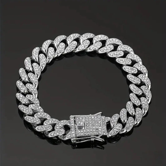 ICED CUBAN LOCK HEAD BRACELET BLING8UK
